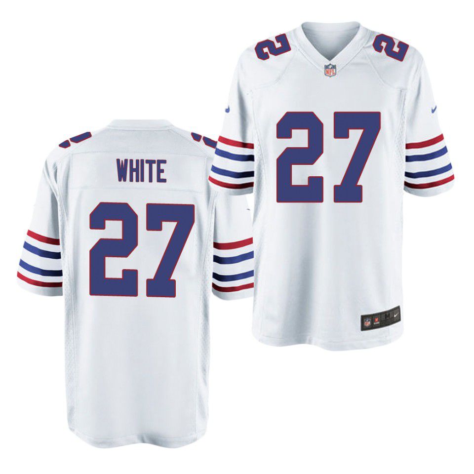 Men Buffalo Bills #27 Tre Davious White Nike White Throwback Game Player NFL Jersey